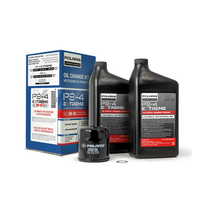 Polaris Sportsman / Scrambler / Ranger 0W-50 4-Cycle Full Synthetic PS-4 Extreme Oil Change Kit (2 quarts)