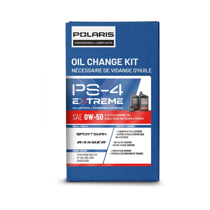 Polaris Sportsman / Scrambler / Ranger 0W-50 4-Cycle Full Synthetic PS-4 Extreme Oil Change Kit (2 quarts)