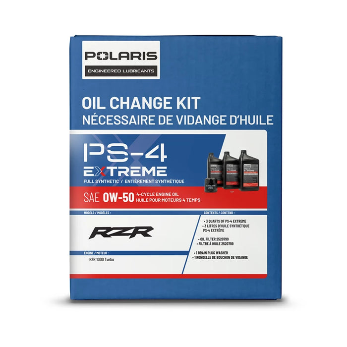 Polaris ATV / UTV 0W-50 4-Cycle Full Synthetic PS-4 Extreme Oil Change Kit (3 quarts) RZR 1000 Turbo