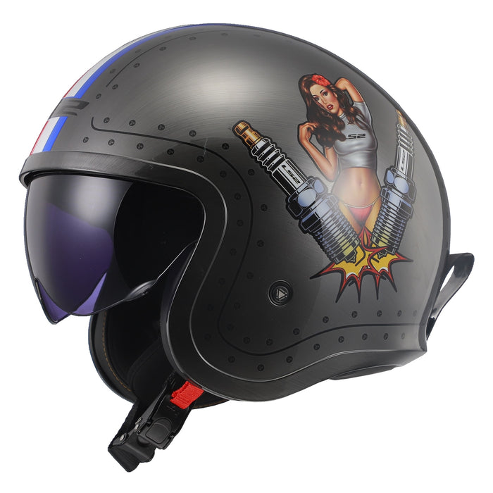 LS2 Spark Spitfire Open-Face Helmet Anti-Fog Single Shield