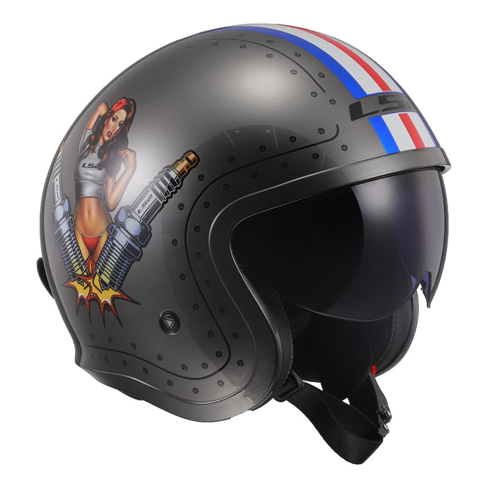 LS2 Spark Spitfire Open-Face Helmet Anti-Fog Single Shield