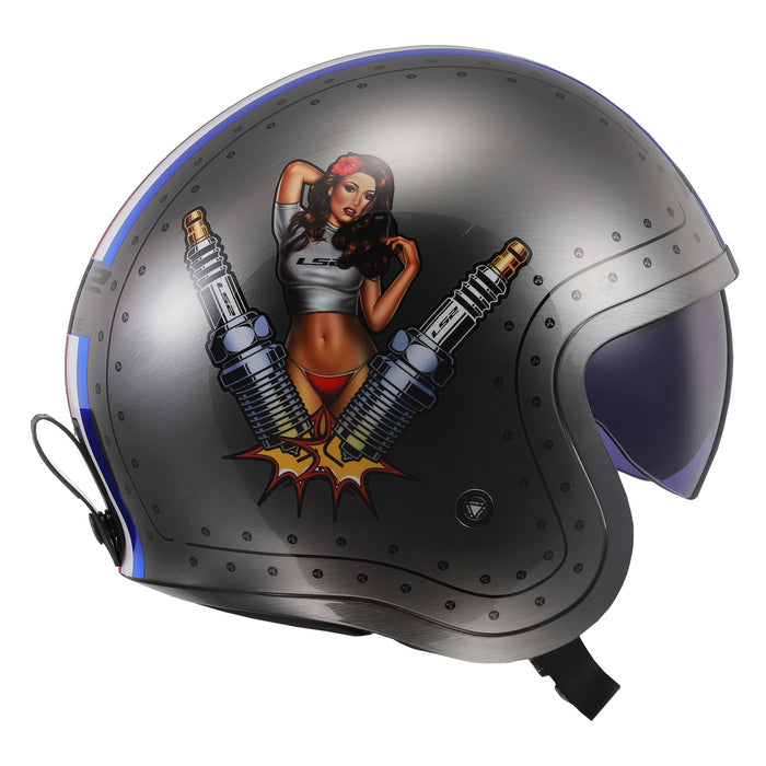 LS2 Spark Spitfire Open-Face Helmet Anti-Fog Single Shield