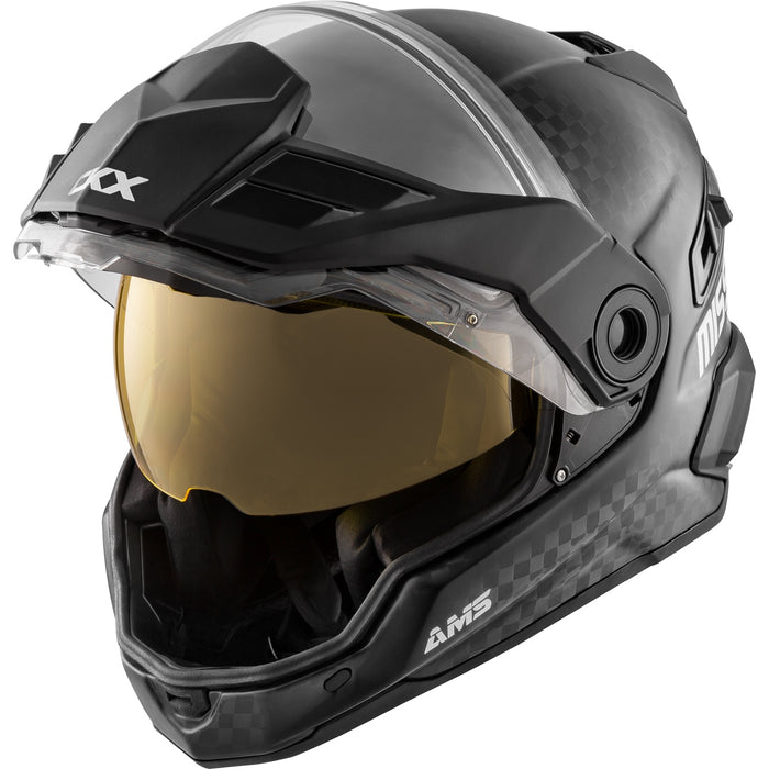 CKX Solid Mission AMS Full Face Helmet - Carbon Double Shield