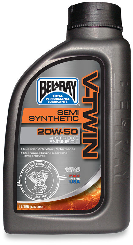 Bel-Ray V-Twin Semi-Synthetic Engine Oil - 20W50