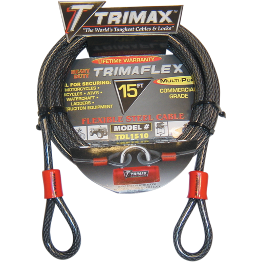 Trimax Trimaflex Max Security Dual Loop Braided Cable 15ft x 10mm