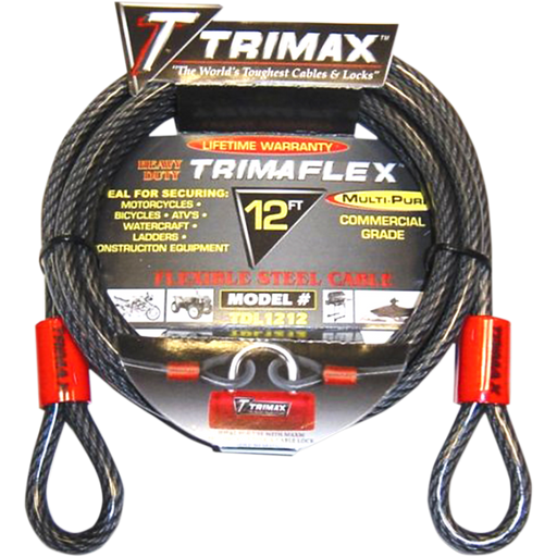Trimax Trimaflex Max Security Dual Loop Braided Cable 12ft x 12mm