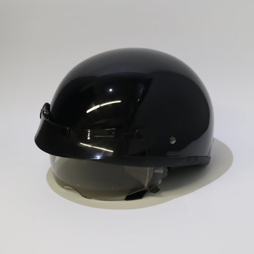 CLASSIC DOT 1/2 BEANIE GLOSS BLACK WITH VISOR AND SHIELD